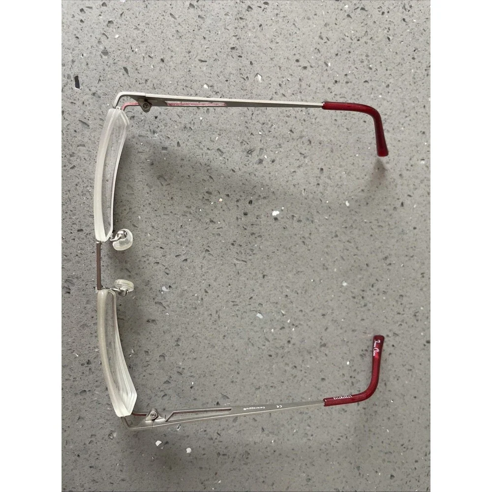 Caravaggio Half Rim Eyeglasses Frames ONLY 48-18-135 Red Metal BUR HE02